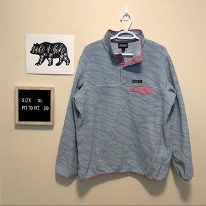 Patagonia Synchilla Eucalyptus Blue +Pink Pullover